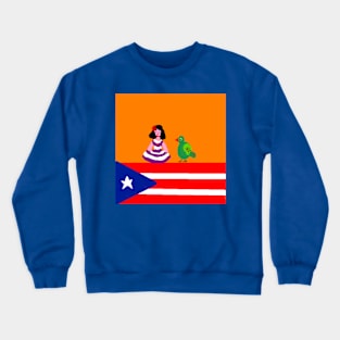 Sporty Puerto Rico Design on Blue Background Crewneck Sweatshirt